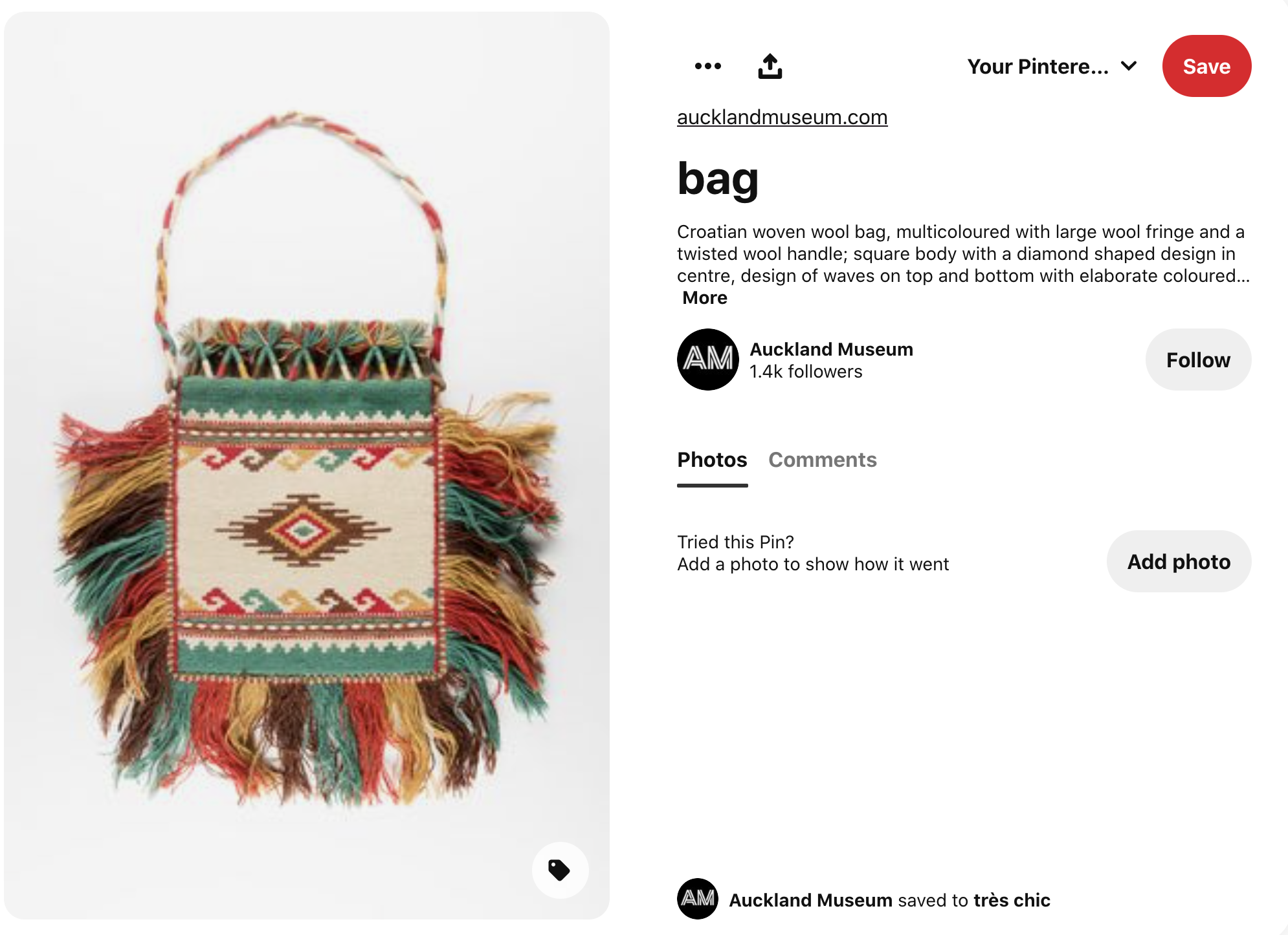 photo of woven wool bag